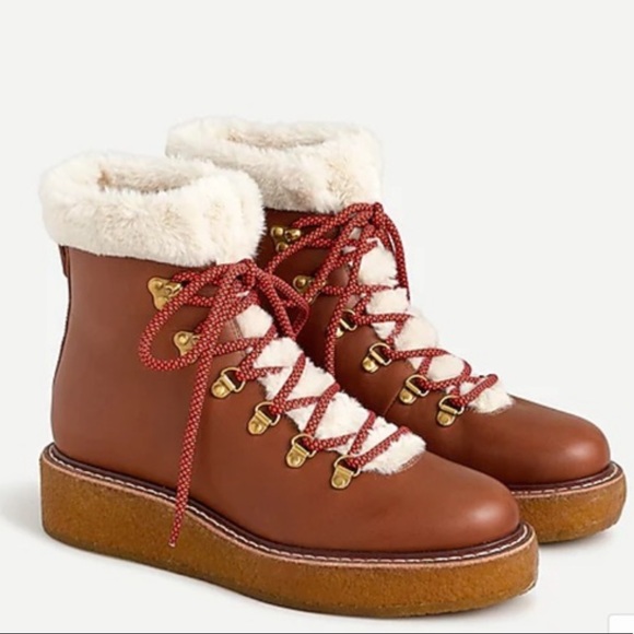 J. Crew Shoes - J. Crew leather winter boots with wedge crepe sole in size 10